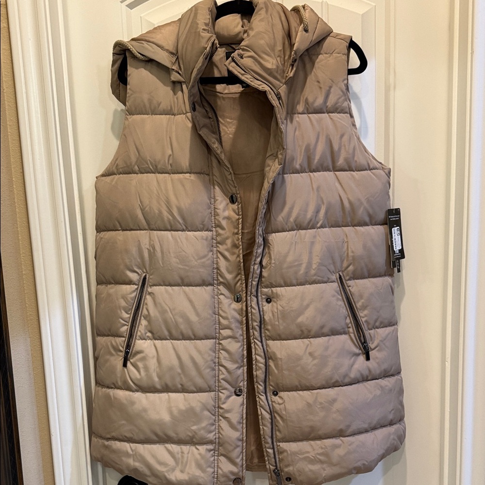 Sebby Tan Puffer Vest- Light Tan- Large